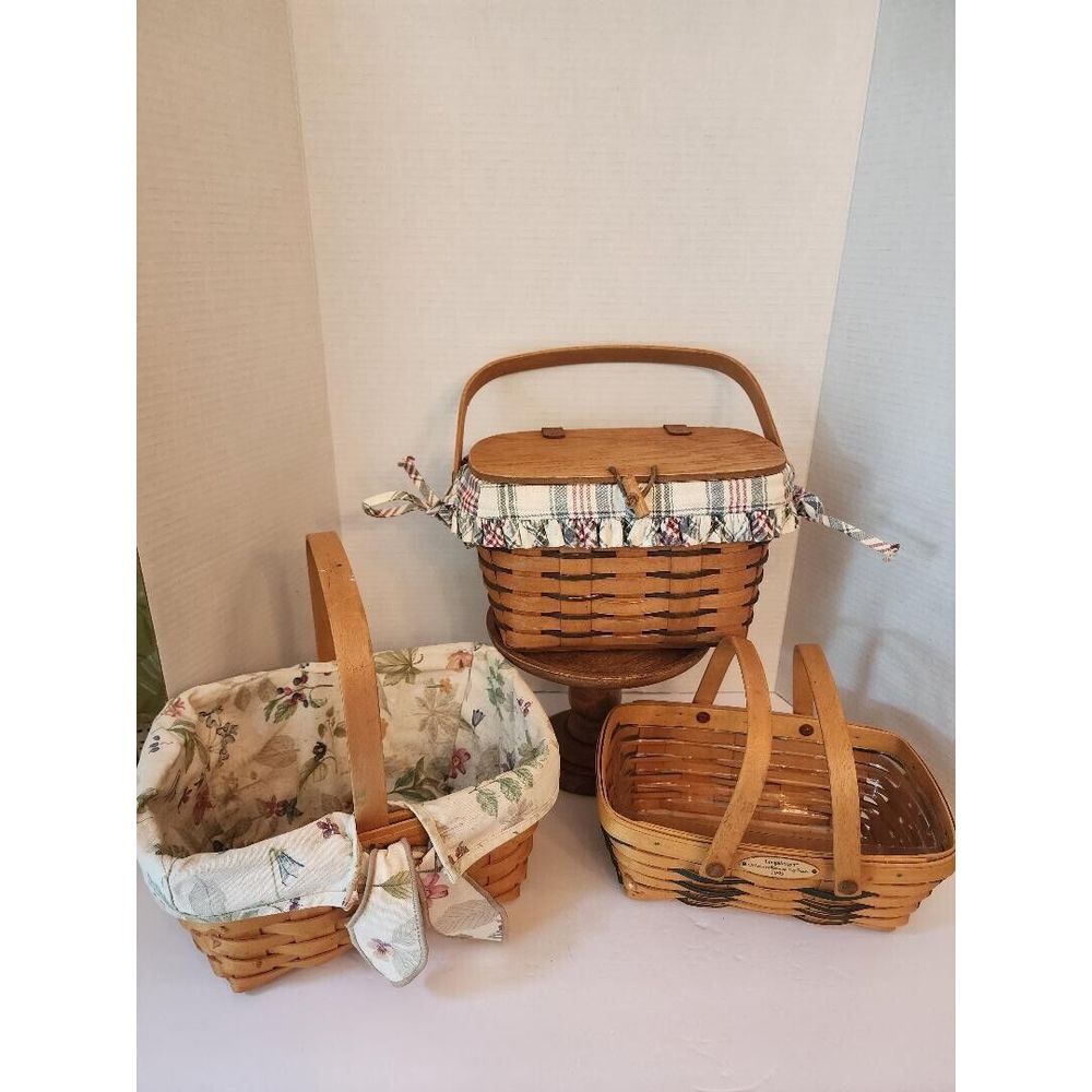 Retired Set of 3 Longaberger Woven  Baskets
